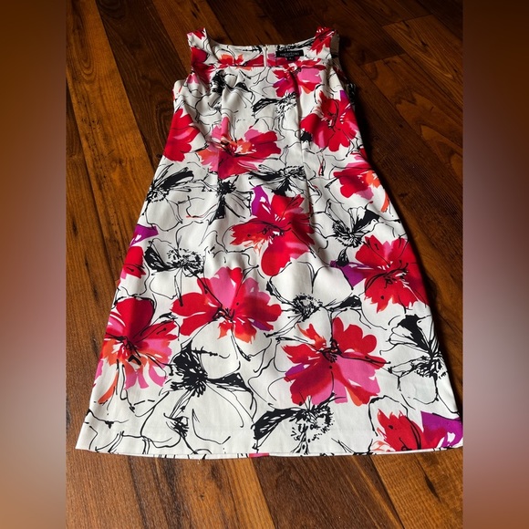 Perceptions Dresses & Skirts - WATERCOLOR flower midi career dress - office, red, black, white, spring, easter